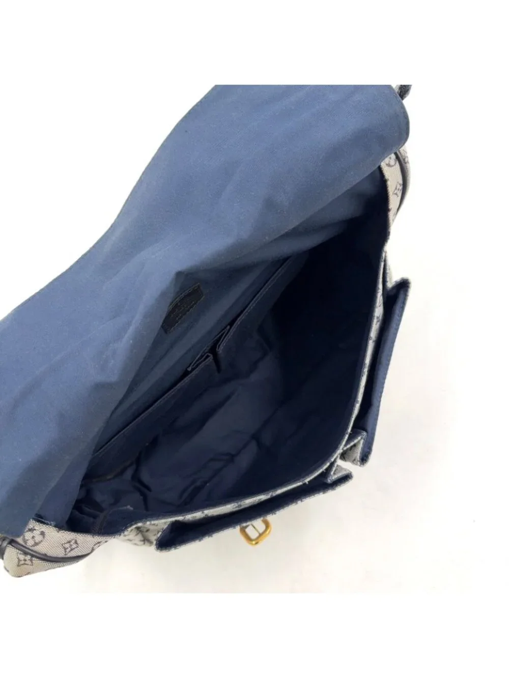 Louis Vuitton Sac Maman Monogram Mini Blue Mother's Canvas Navy Light Gray